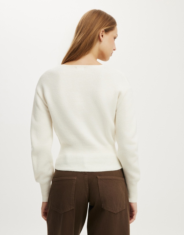 Cotton On - Softest Luxe Mock Wrap Knit Top
