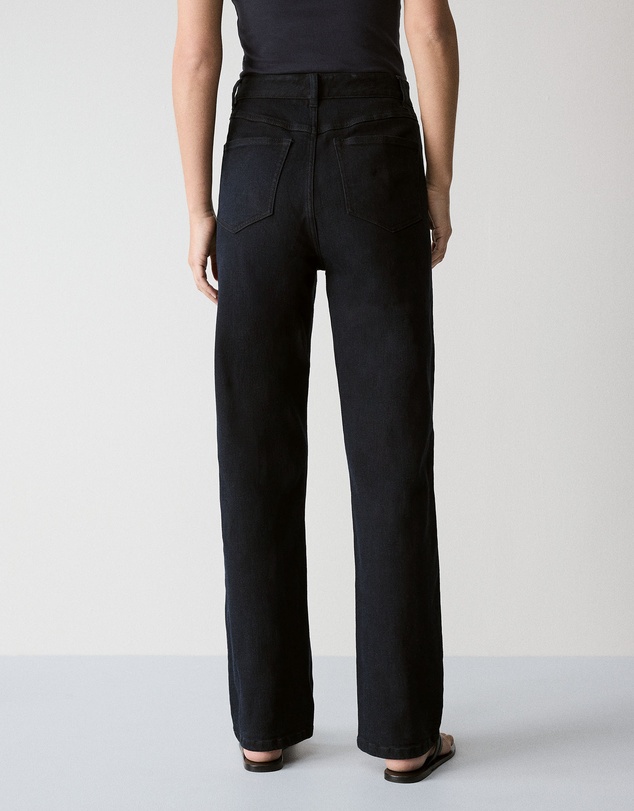 Trenery - High Rise Straight Leg Jean in Blue Black