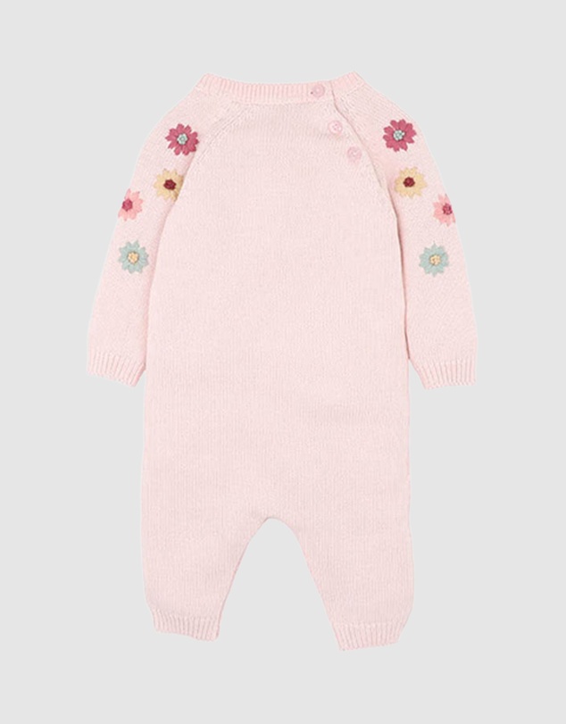 Bebe by Minihaha - Emmy Organic Hand Embroidered Knitted Romper - Babies