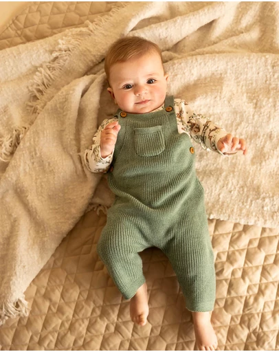 Bebe by Minihaha - Charlie Organic Knitted Overalls - Babies