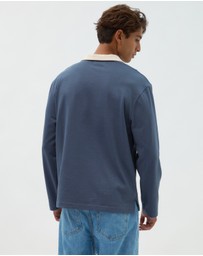 AERE - Contrast Cotton Rugby Polo