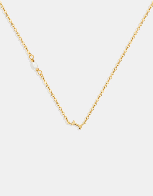 SAINT VALENTINE - Pearl Letter Necklace - Gold I