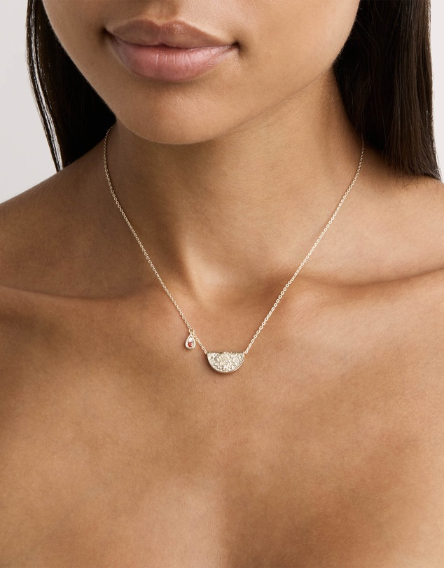 By Charlotte - Silver Lotus Birthstone Necklace - January