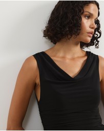 Atmos&Here - Lucia Sleeveless Cowl Mesh Top