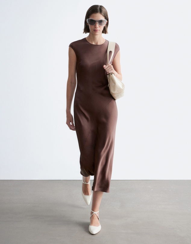 & Other Stories - Fitted Satin Maxi Dress