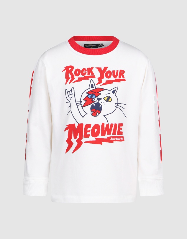 Rock Your Kid - Rock Your Meowie David Long Sleeve T-Shirt