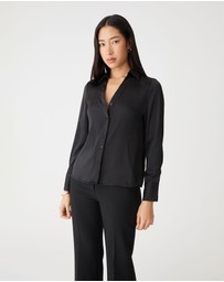 Forcast - Lila V-neck Satin Blouse