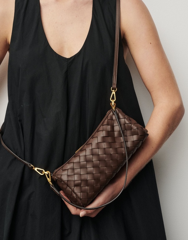 VESTIRSI - Vivi Woven Shoulder Crossbody Chocolate