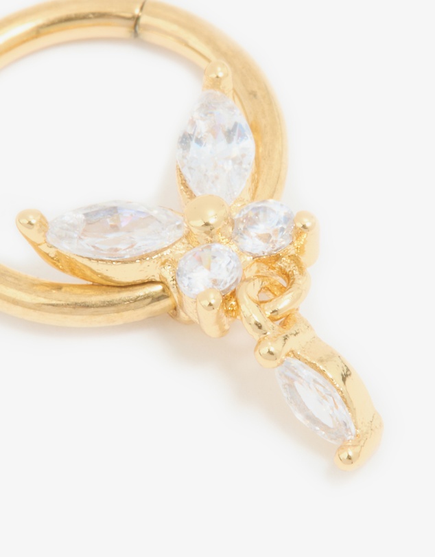 Lovisa - Gold Plated Surgical Steel Cubic Zirconia Marquise Drop Clicker Ring