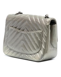 Pre-Loved by Azura Reborn - Pre-Loved Mini Square Classic Chevron Iridescent Calfskin Single Flap