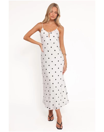 Petal & Pup - Jamila Midi Dress - White Polka Dot