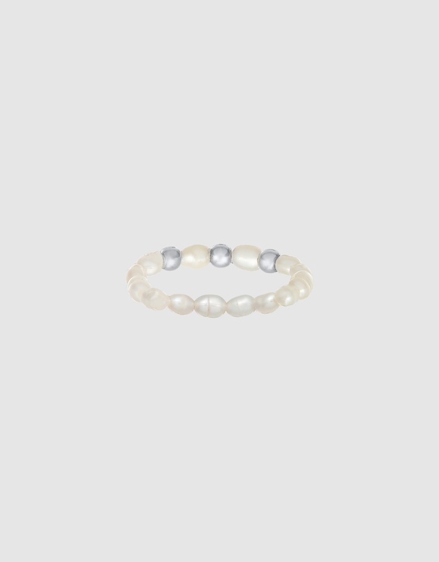 Elli Jewelry - Freshwater Pearl Beaded Ring in 925 Silver