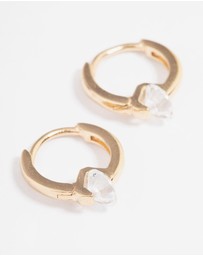 Lovisa - Gold Plated Sterling Silver Round Cubic Zirconia Huggie Earrings