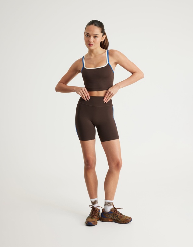 Upstate - Air Sculpt Strappy Layered Tank - Espresso