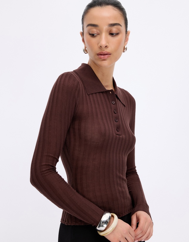 Minima Esenciales - Marigold Rib Knit Polo