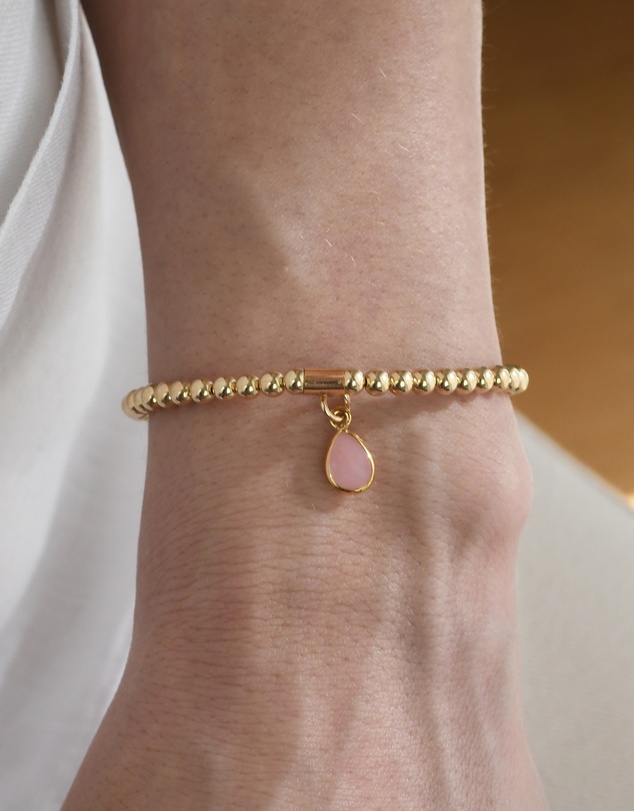 Von Treskow - Stretchy Bracelet with Pear Pink Opal