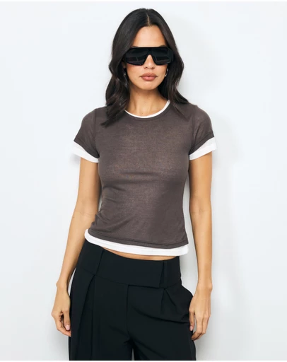 AERE - Ella Double Layered T-Shirt