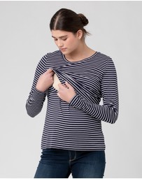 Ripe Maternity - Stripe Layered Nursing Top