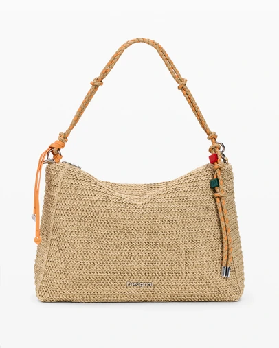 Desigual - Large raffia bag with charms