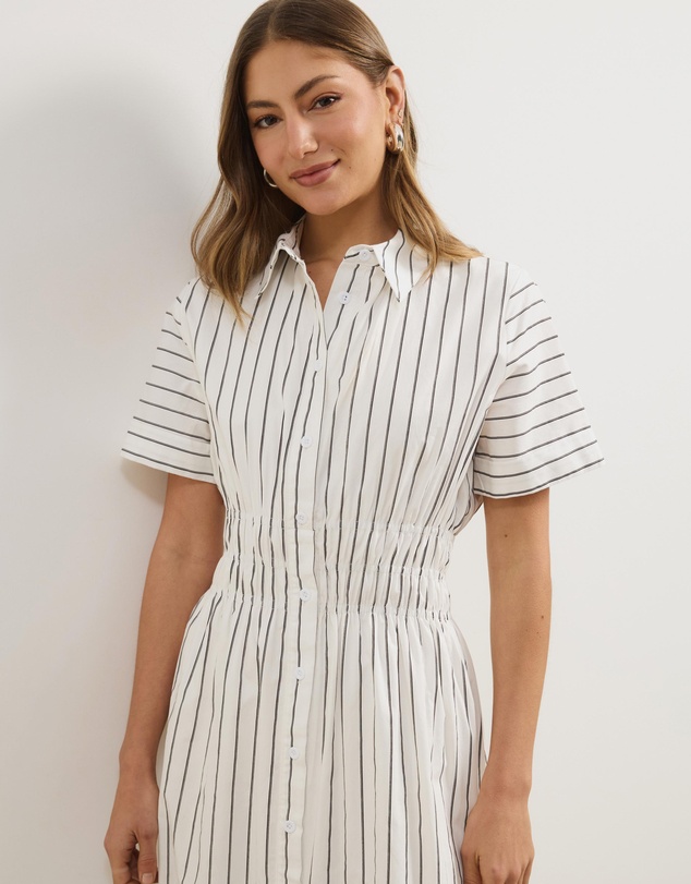 Atmos&Here - April Cotton Poplin Midi Shirt Dress