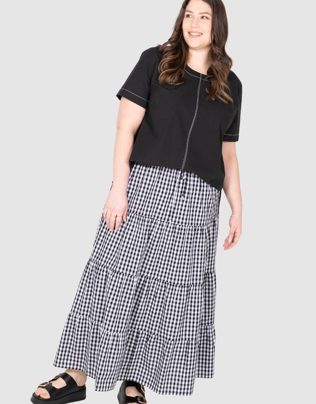 Love Your Wardrobe - Eden Contrast Stitch Top