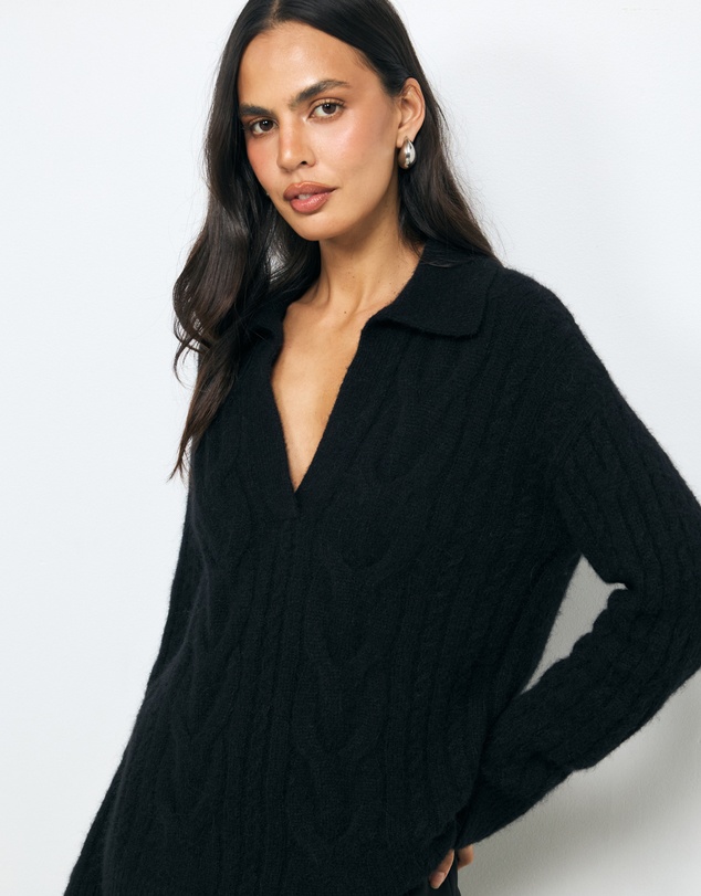 AERE - Ora Cable Polo Knit