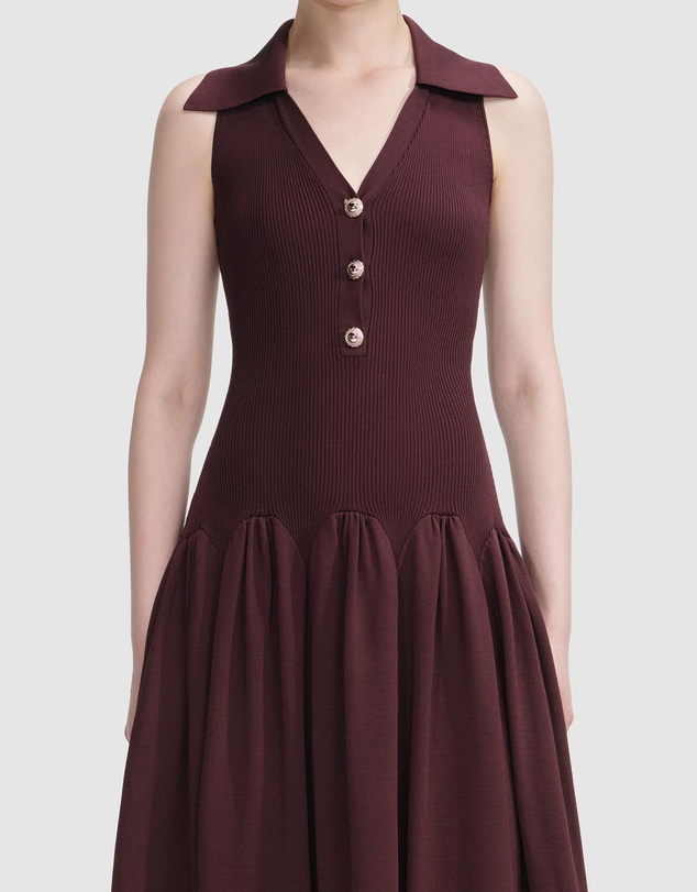 Self Portrait - Ribbed Knit Midi Dress
