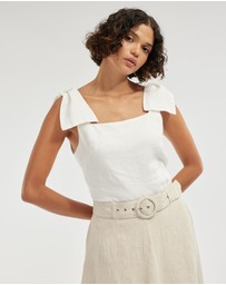 Amelius - Mavie Bow Linen Top