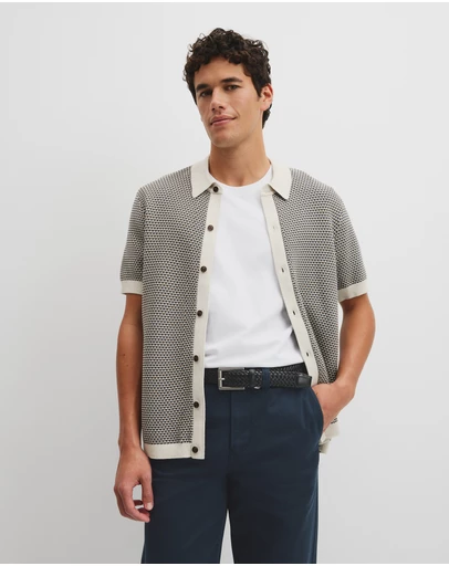 Country Road - Australian Cotton Jacquard Knit Shirt