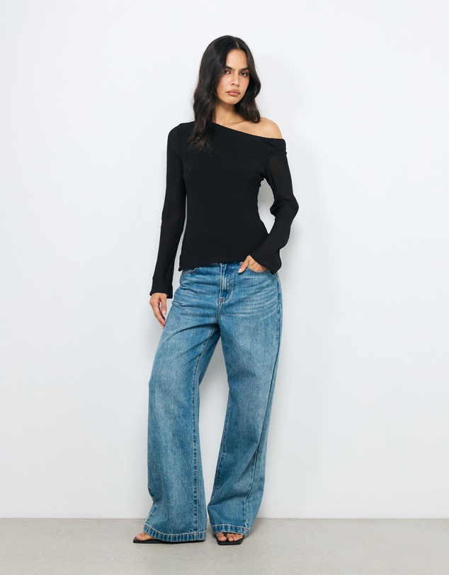 AERE - Off Shoulder Georgette Top