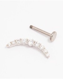 Lovisa - Titanium Cubic Zirconia Crawler Single Flat Back