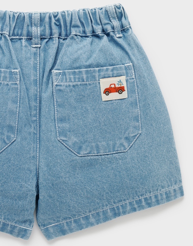 Purebaby - Pull on Denim Shorts-Kids-Babies