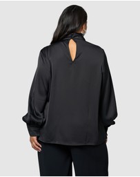 Pink Dusk by Curve Project - Bang Bang Satin Blouse