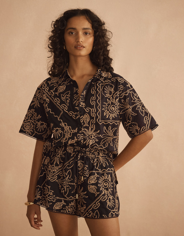 AUR OCEA - Embroidered Short Sleeve Shirt