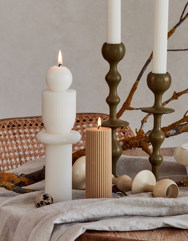 Black Blaze - Wide Column Pillar Candle Party Set