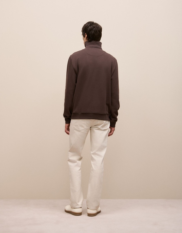 Trenery - Half Zip Sweat in Coffee Bean
