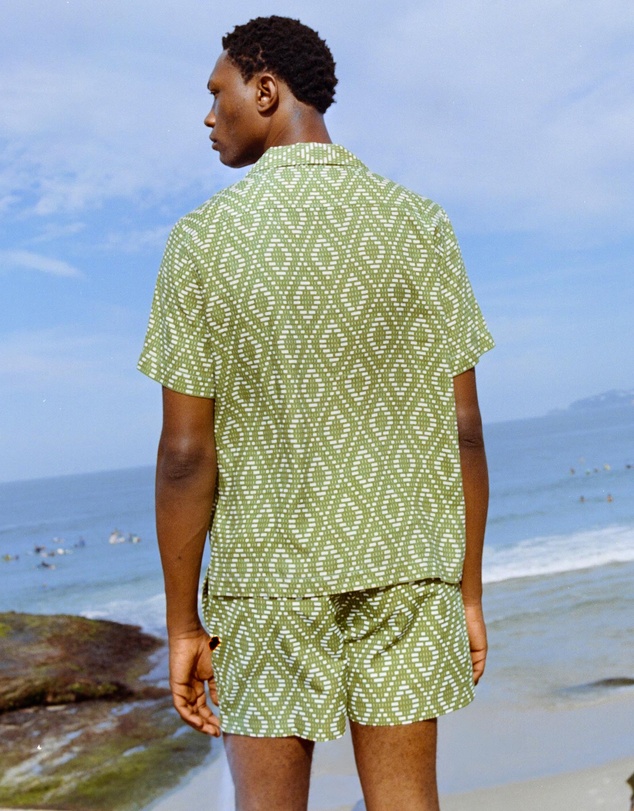 Frescobol Carioca - Roberto Silk SS Lotus Print Shirt