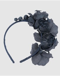 Max Alexander - Navy Orchid Flower Fascinator