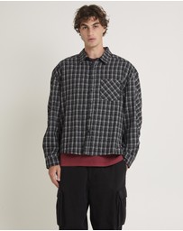 Black Noise White Rain - Johan Flannel Long Sleeve Shirt