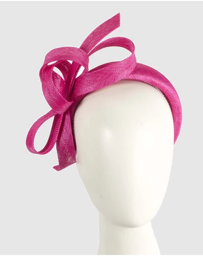 Max Alexander - Fuchsia Sinamay Bow Racing Fascinator Headband