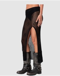 EDIKTED - Monica Crochet Slitted Midi Skirt