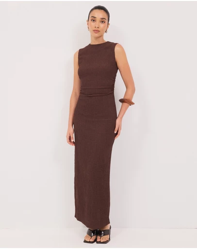 Calli - Hazel Funnel Neck Jersey Maxi Dress