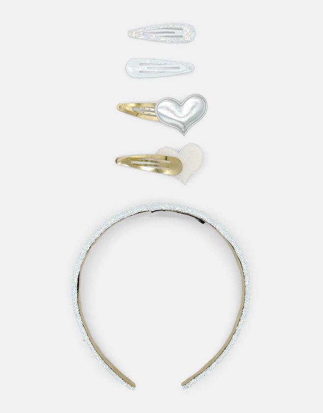 Morgan & Taylor - Holly Kids Hair Clip Set in Sparkling Grey Silver
