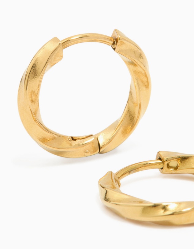Lovisa - Waterproof Gold Plated Stainless Steel Huggie Earrings 10MM