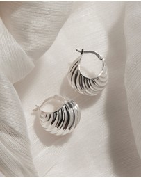 Najo - Cloud Catcher Silver Hoop Earrings