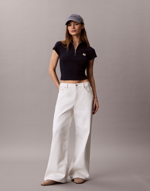 Calvin Klein Jeans - Monologo Patch Rib Zip Top