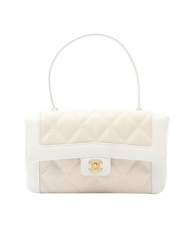 Pre-Loved by Azura Reborn - Pre-Loved Quilted Canvas Wild Stitch Top Handle Flap
