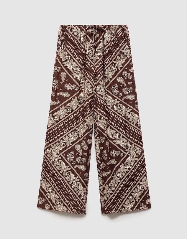 M.N.G - Julia Wideleg Paisley Trousers