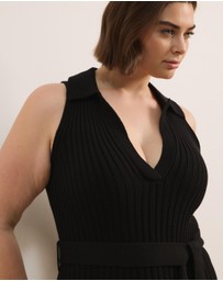 Atmos&Here Curvy - Joni Sleeveless Rib Knit Midi Dress