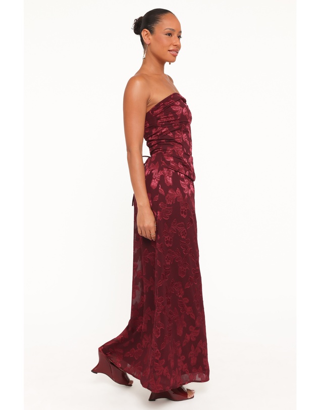 Petal & Pup - Keira Strapless Maxi Dress - Burgundy
